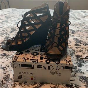 Lace up wedges